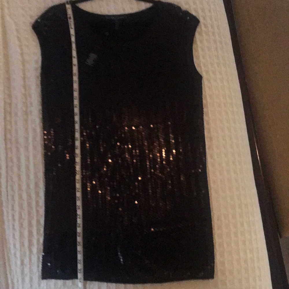 BCBG MAXAZRIA black sequin sheath dress